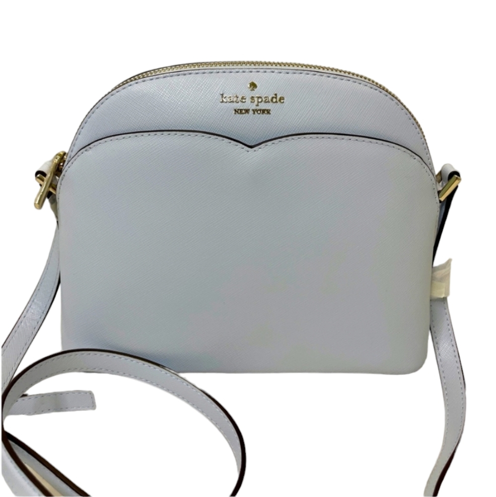 Kate Spade Dome Crossbody Saffiano Leather Pale Sapphire Payton Purse Bag New - Picture 7 of 7
